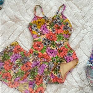 Floral One-Piece Swimsuit with Cover-Up